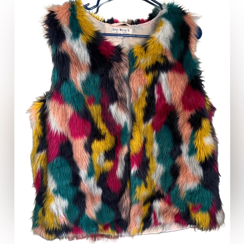 Say What? Colorful Faux Fur Jacket